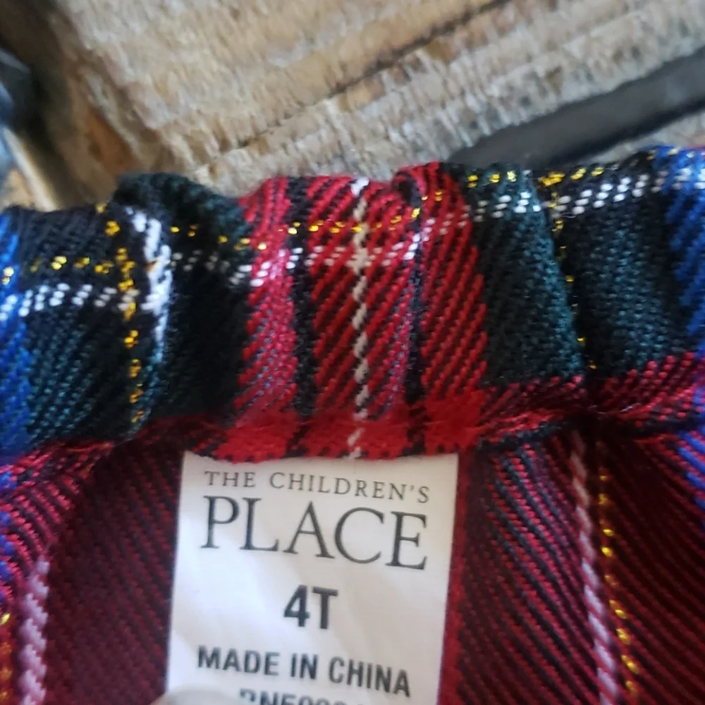 The Children's Place Red Plaid Christmas Dress 4T